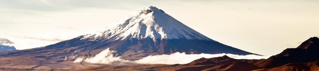 Image of a snowy mountain in Ecuador.