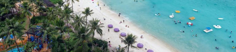 Birds eye view of the ocean in Guam.