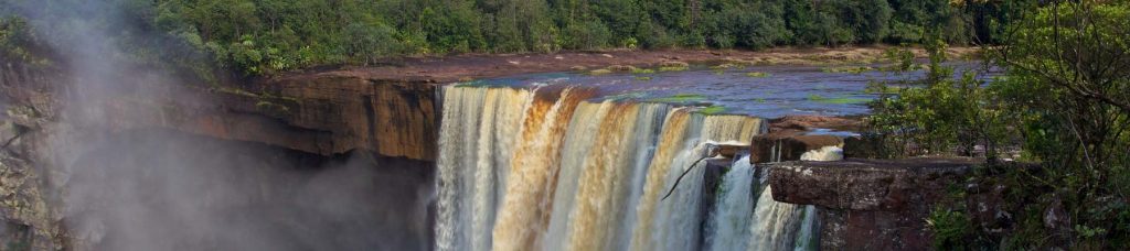 A picture of a waterfall in Guyana.